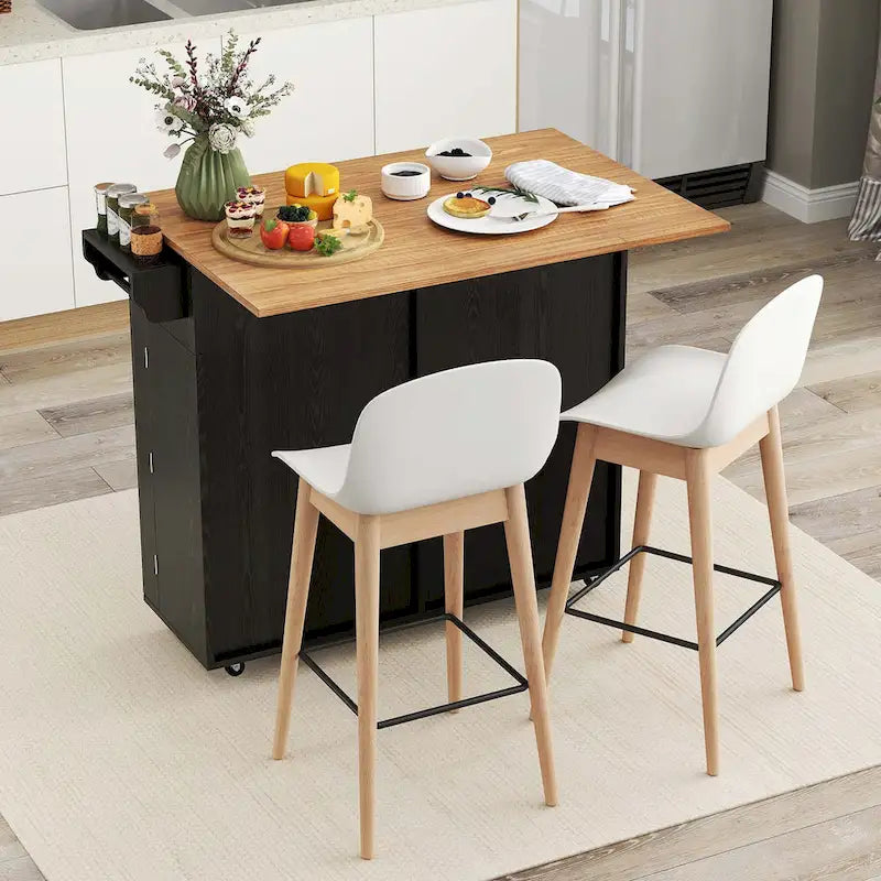 Pojízdný kuchyňský ostrůvek s výklopnou deskou