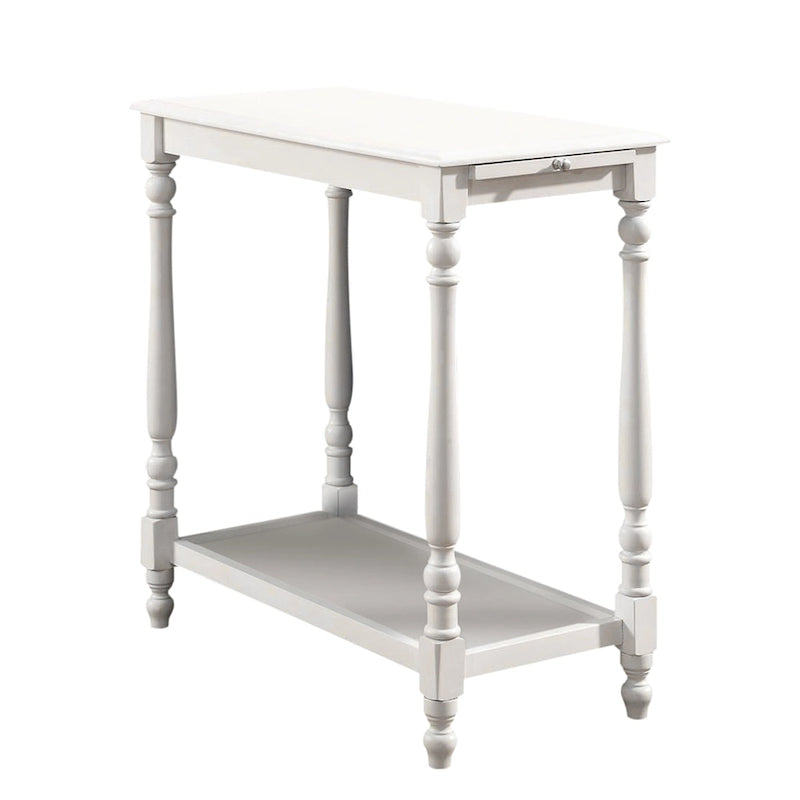 Farmhouse White 25" postranní stolek z masivu s 1 policí
