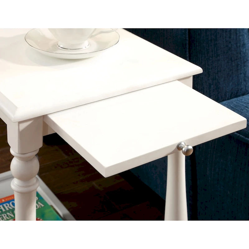 Farmhouse White 25" postranní stolek z masivu s 1 policí