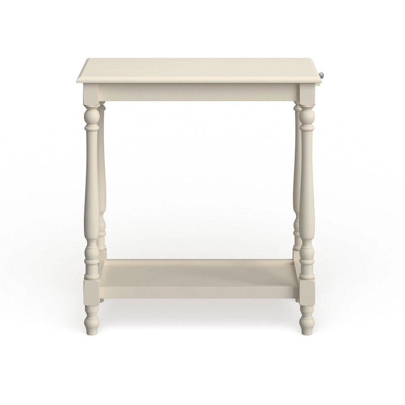 Farmhouse White 25" postranní stolek z masivu s 1 policí