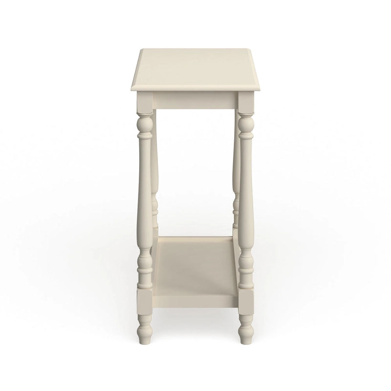 Farmhouse White 25" postranní stolek z masivu s 1 policí