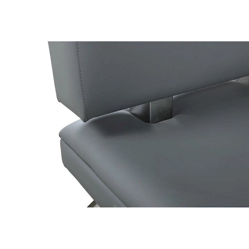 Rozkládací rohová lavice z šedé umělé kůže