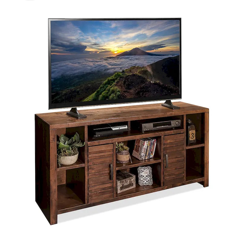 64" televizní stolek z cinkové olše pro TV do 70" – povrchová úprava Whiskey