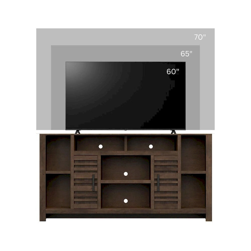 64" televizní stolek z cinkové olše pro TV do 70" – povrchová úprava Whiskey