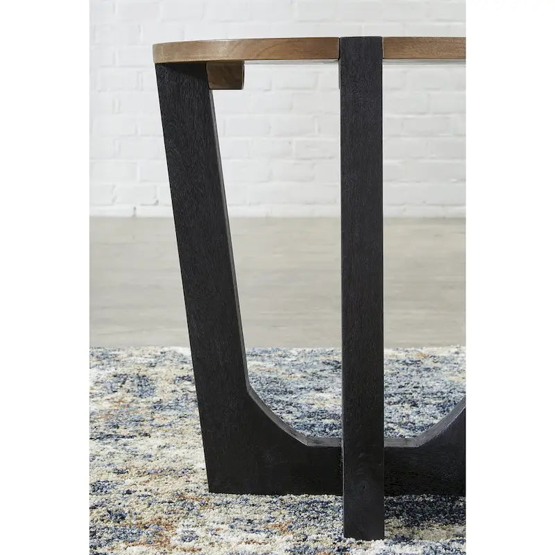 Koncový stolek z mangového dřeva hnědý/černý – 56 cm (Š) x 56 cm (H) x 61 cm (V)