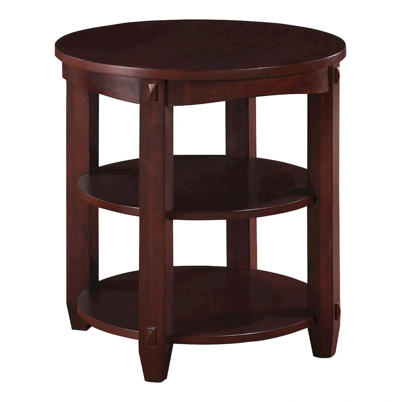 3-Shelf Round End Table