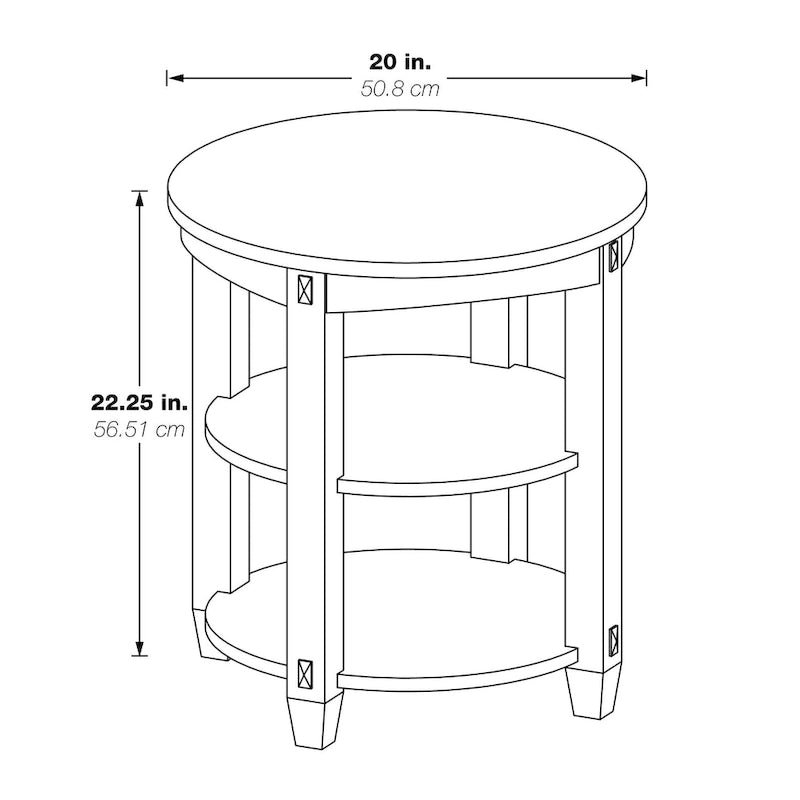 3-Shelf Round End Table