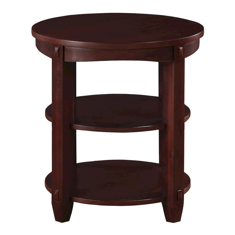 3-Shelf Round End Table