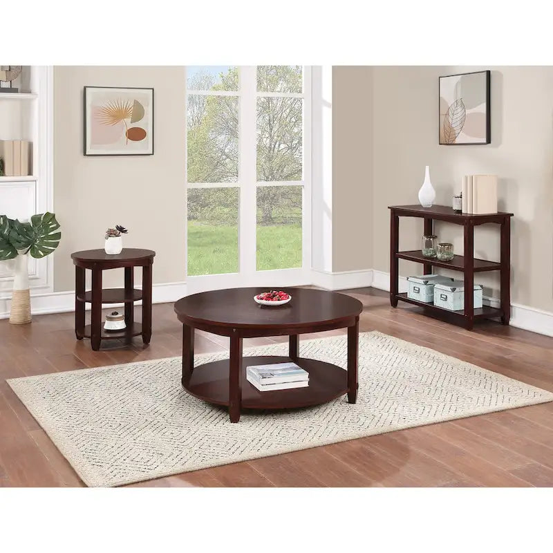 3-Shelf Round End Table