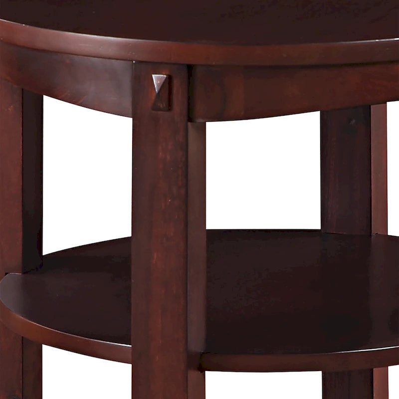 3-Shelf Round End Table