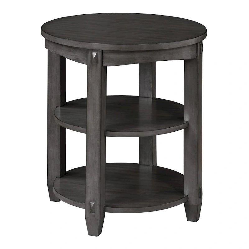 3-Shelf Round End Table