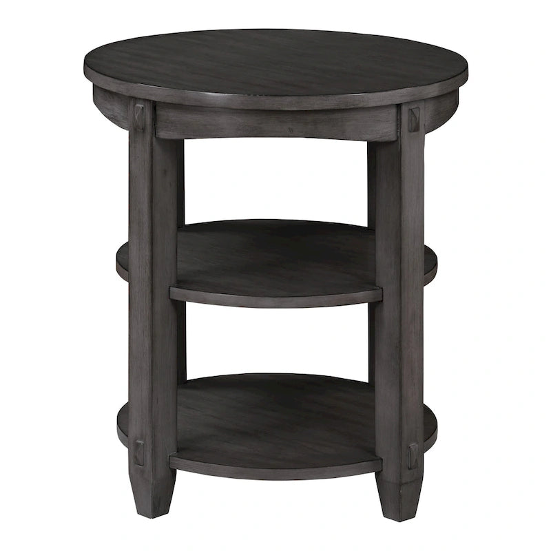 3-Shelf Round End Table