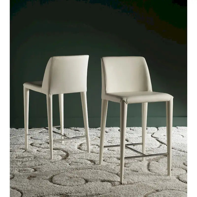 SAFAVIEH Merry Mid-Century 26-inch Black Counter Stool (Set of 2) - 22.6 x 17.4 x 36.2 - 23Wx17Dx36H
