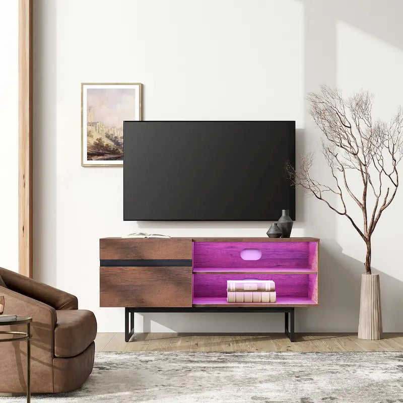Moderní TV stolek pro televize až do 55" s úložnými skříňkami