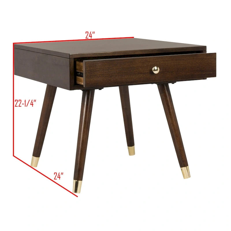 Odkládací stolek Mid-Century Gold Cap – 61 cm (š) x 61 cm (h) x 56 cm (v)