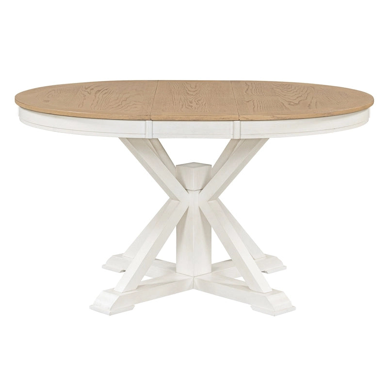 54" Farmhouse Oval Extendable Dining Table