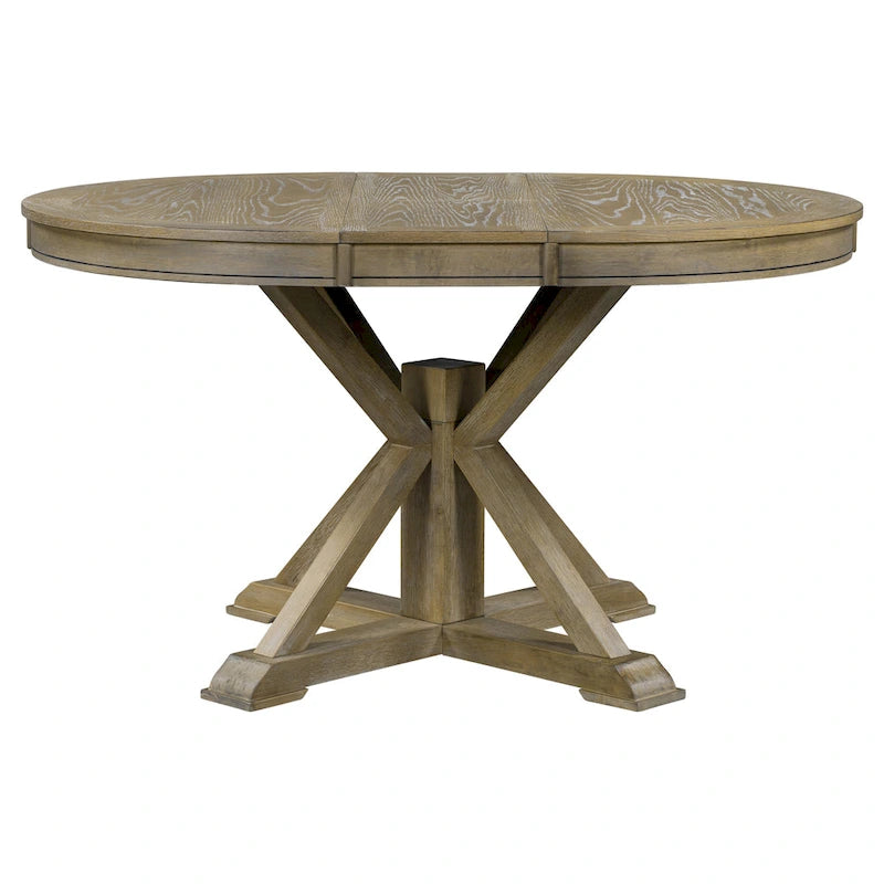 54 Farmhouse Oval Extendable Dining Table - N/A