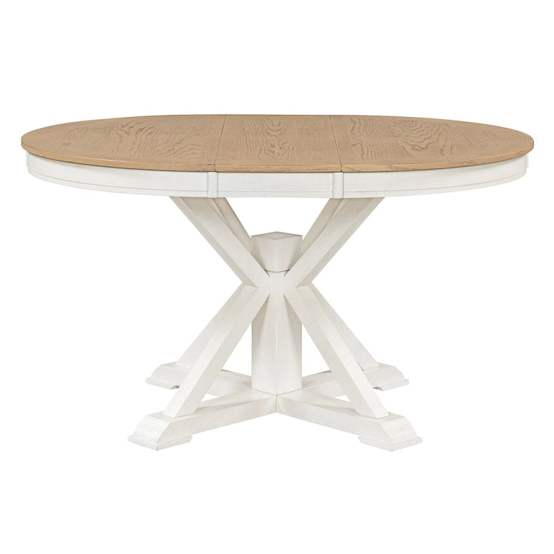 54" Farmhouse Oval Extendable Dining Table