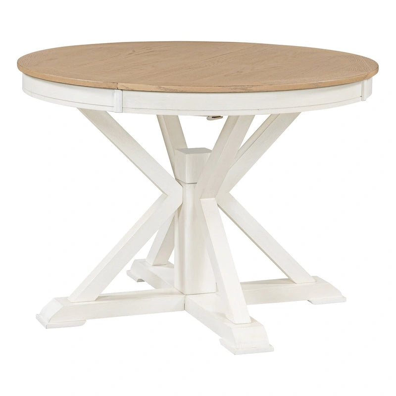 54" Farmhouse Oval Extendable Dining Table