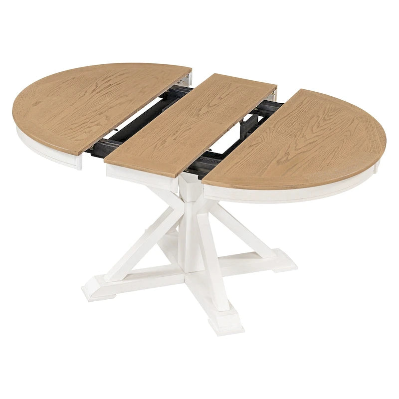 54" Farmhouse Oval Extendable Dining Table