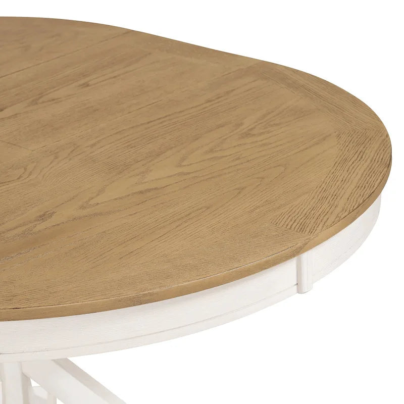 54" Farmhouse Oval Extendable Dining Table