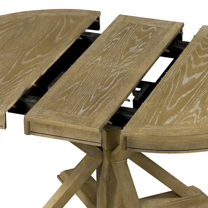 54" Farmhouse Oval Extendable Dining Table