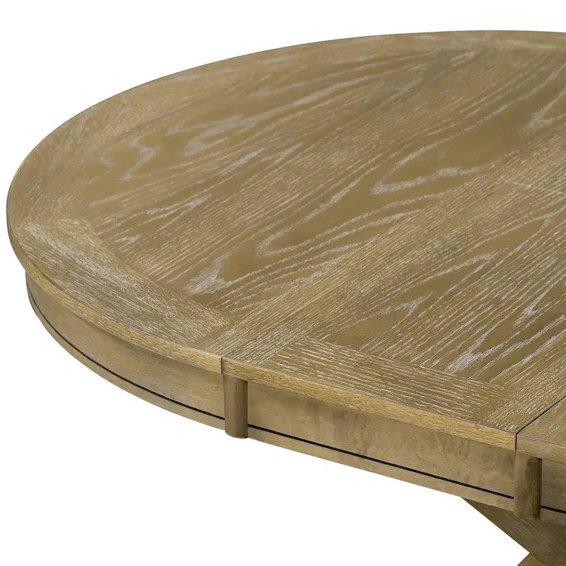 54" Farmhouse Oval Extendable Dining Table